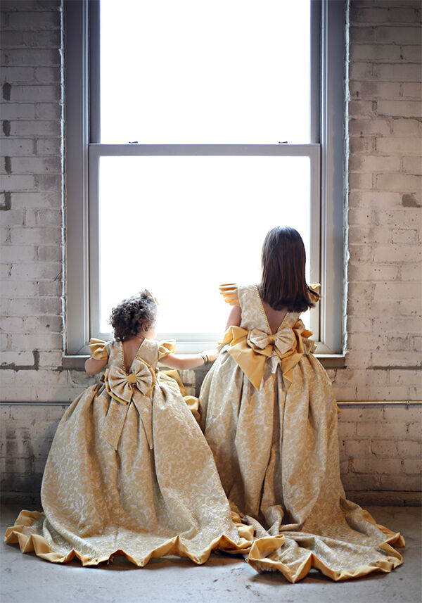 mommy and me gold dresses Paros Maxi Dress ~ Pleated Gold