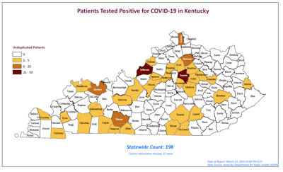 cases confirmed map covid kentucky health ky sentinel echo released department