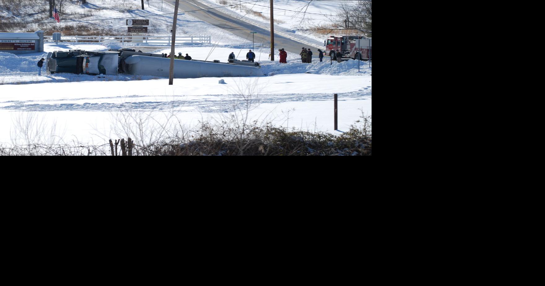 Propane truck flips Emergency crews work seven hours to clear the
