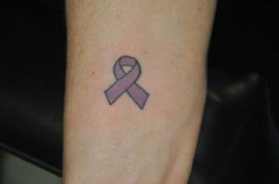 purple ribbon domestic violence tattoo