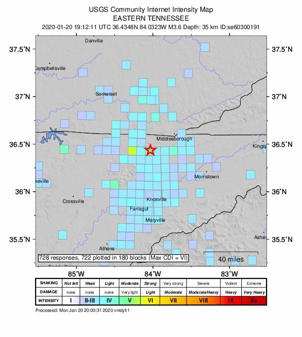 UPDATED 3.8 magnitude earthquake hits near KentuckyTennessee border