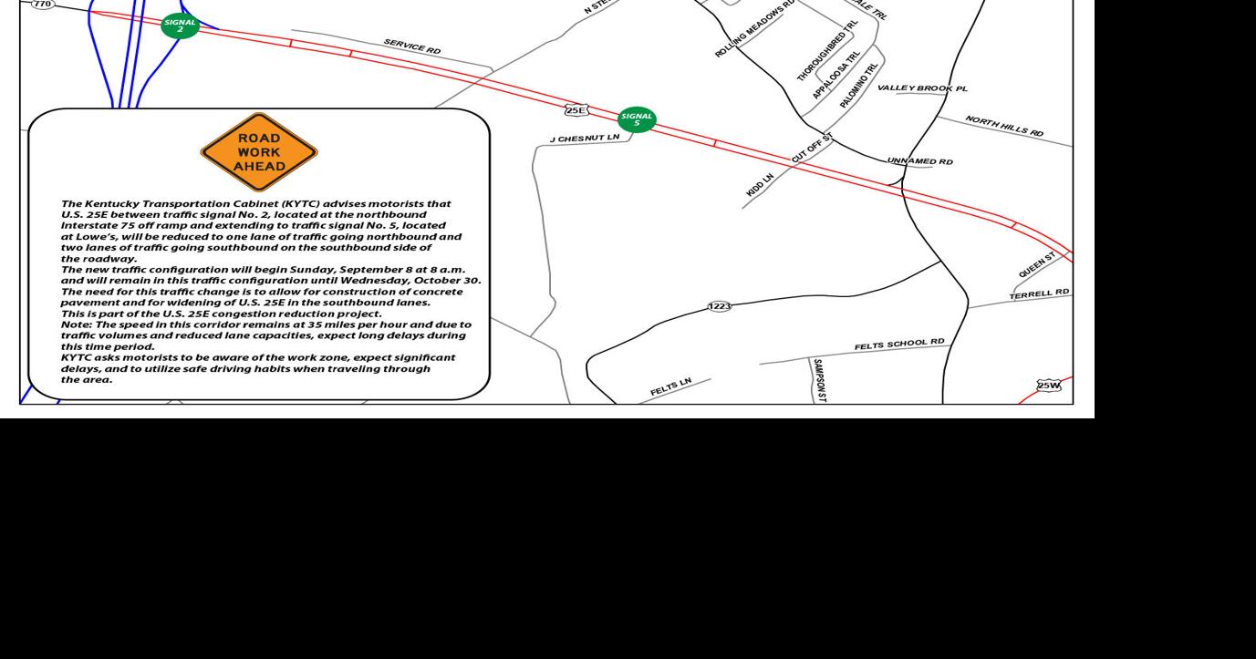 New traffic configuration on U.S. 25E in Laurel County begins Sunday ...