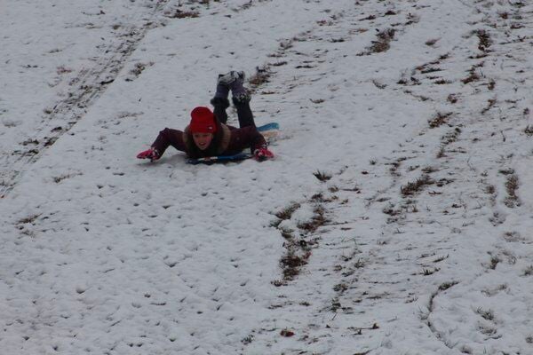 First snow allows sledding fun on Monday