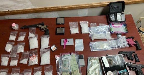 Three arrested after 3 pounds of meth found, 2 of which found in ...