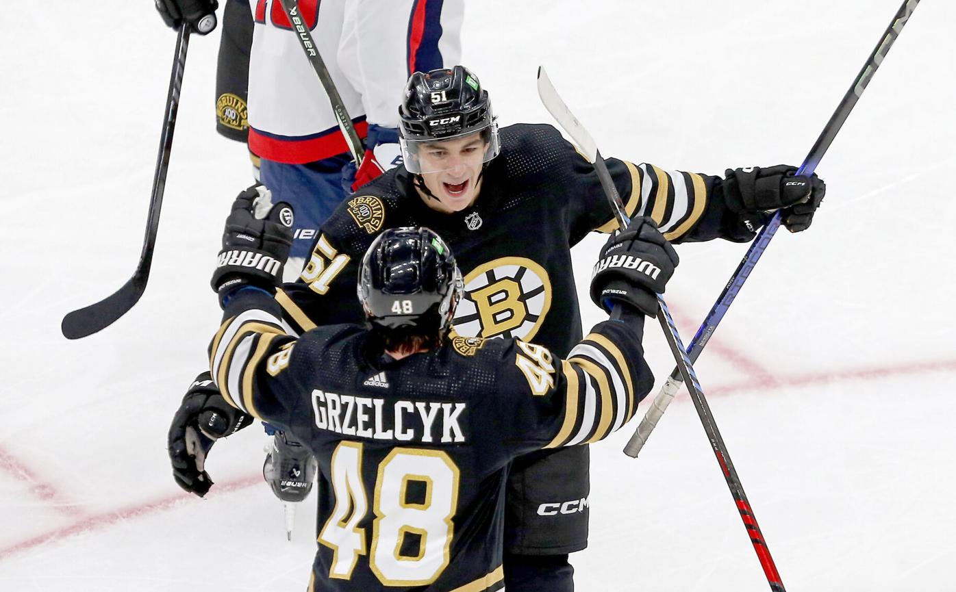 Bruins rookie Matt Poitras scores his first two NHL goals