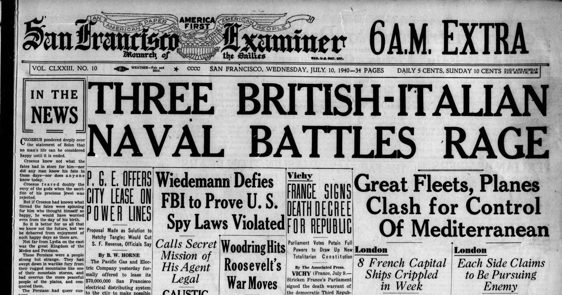Today in History: July 10, Battle of Britain begins in WWII | National - Vimarsana News