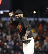 A giant farewell for Sergio Romo at Oracle Park