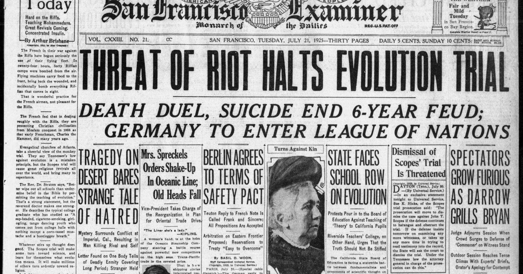 Today in History: July 21, guilty verdict in "Monkey Trial" | National - Vimarsana News