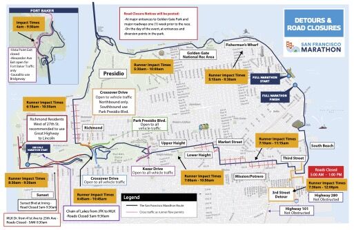 2024 SF Marathon street closures, Muni reroutes to know | Transit ...