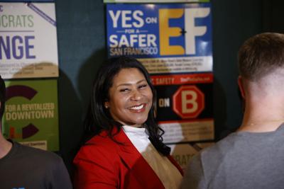 Mayor London Breed at an election night party at Anina in Hayes Valley