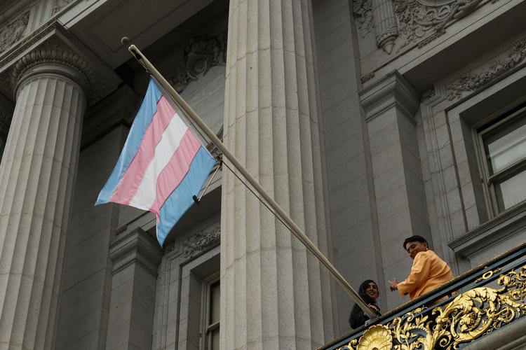 Trans Flag Raised