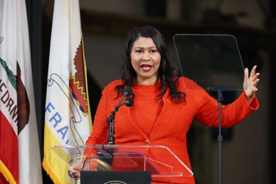Mayor London Breed’s State of the City Address at Building 113 at Pier 70 on Thursday, Feb. 9, 2023.