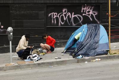 Homeless tent encampment on Van Ness Avenue