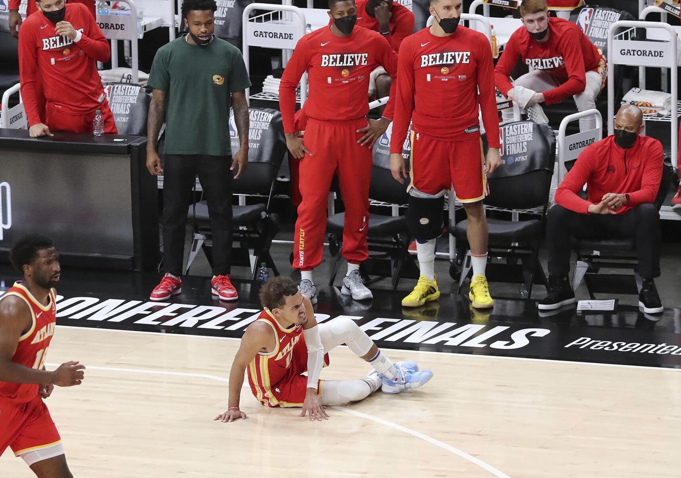 Hawks' Young injured ankle in freak encounter with ref ...