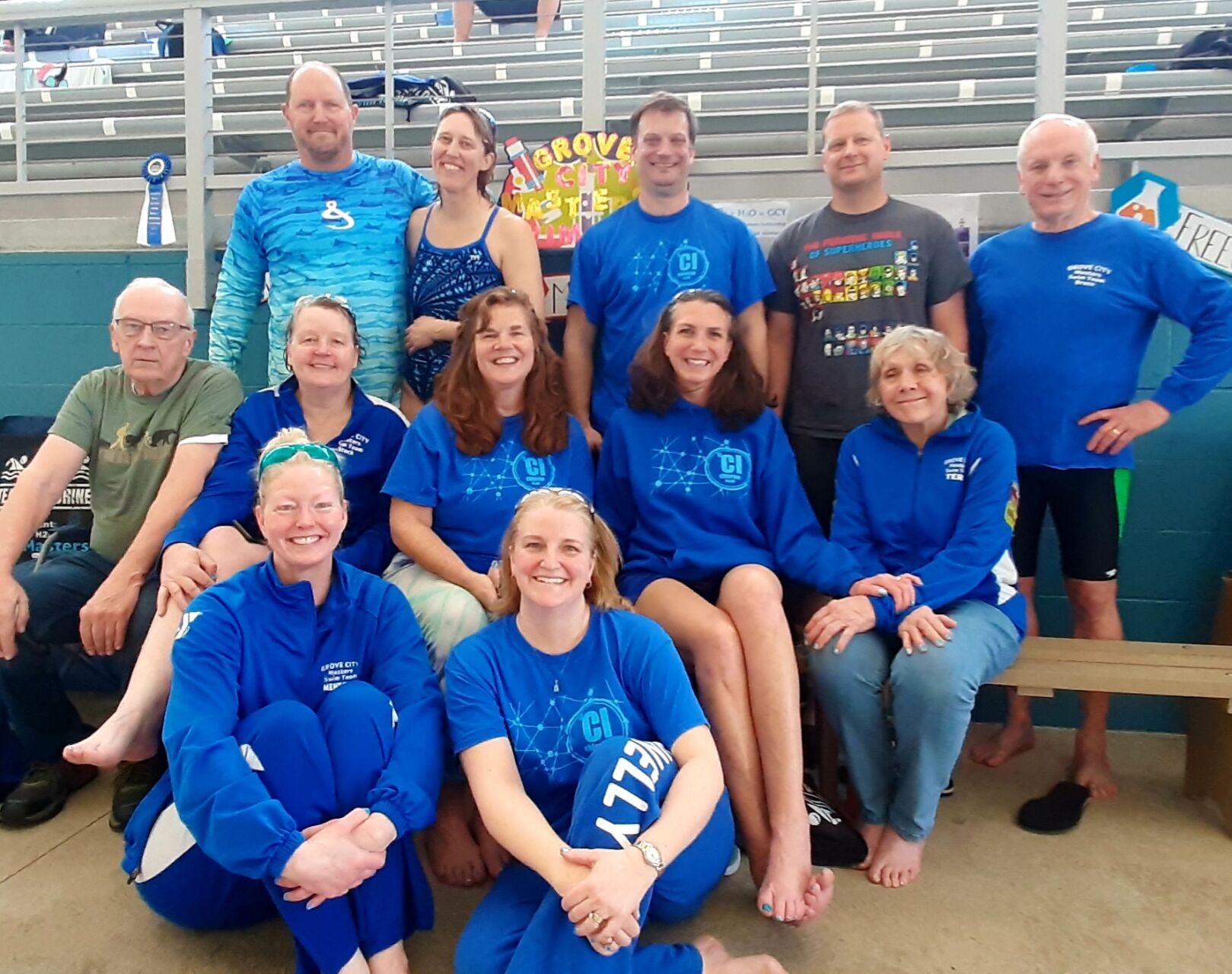 Grove City YMCA Masters Swim Team members compete in AMYMSA