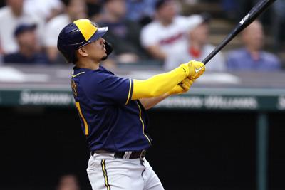 Brewers SS Willy Adames leaves game after getting hit by foul ball