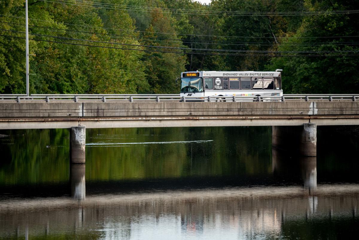 Bus crosses river