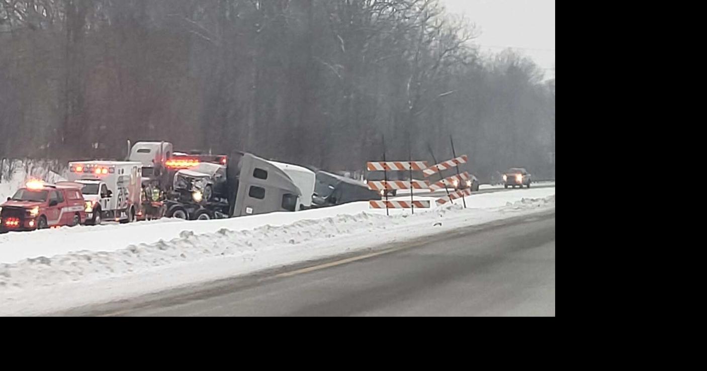 School bus, tractor-trailer crashes affect traffic