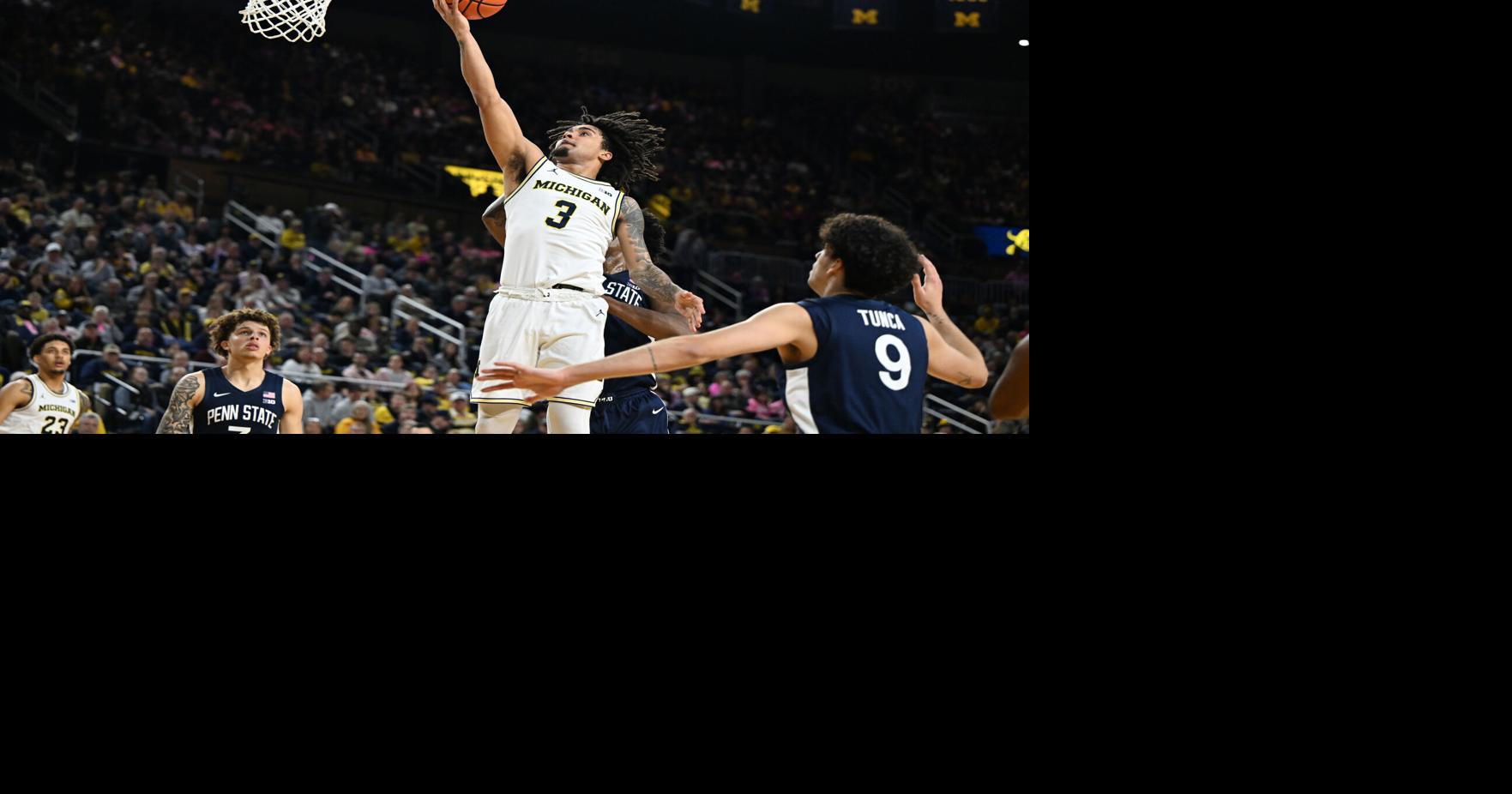 Burnett scores career-high 31, No. 2 Michigan routs Penn State, 110-69, to reach school-record 21-1 mark