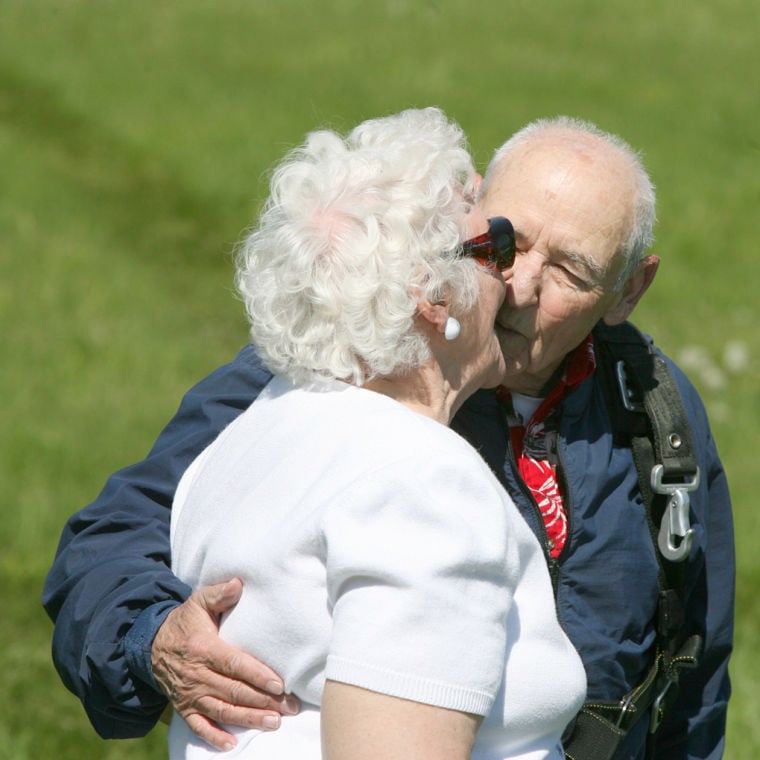 Skydiver and wife