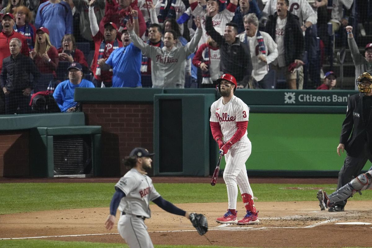 Phillies tie World Series mark with five home runs in Game 3 win over  Astros, World Series