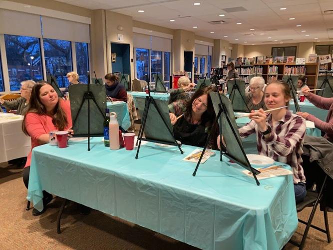 Coy Library holds Paint Night fundraiser using Carriage House slates ...
