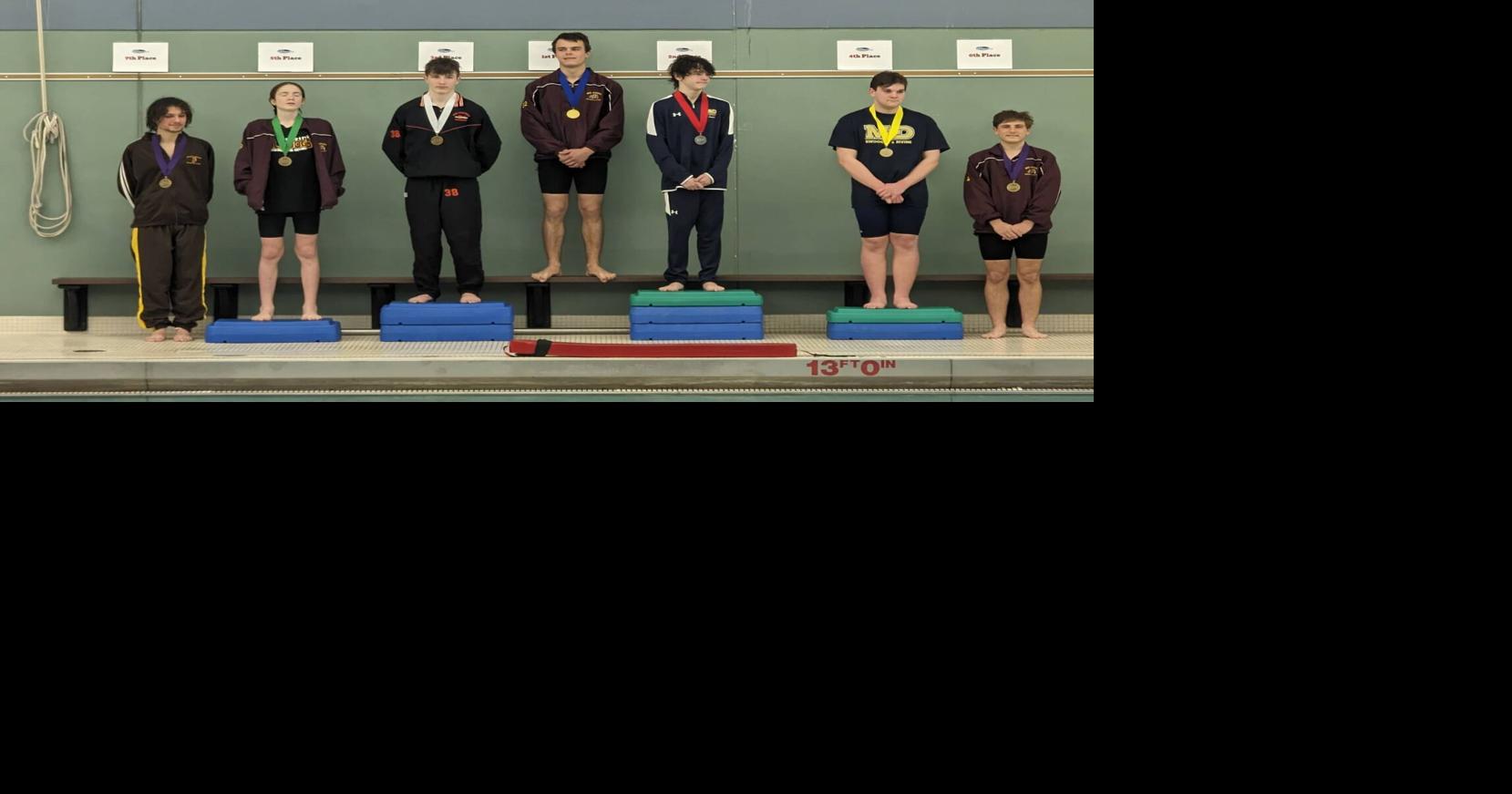 Bulldog Diving takes to the medal stand during the District 3 Diving