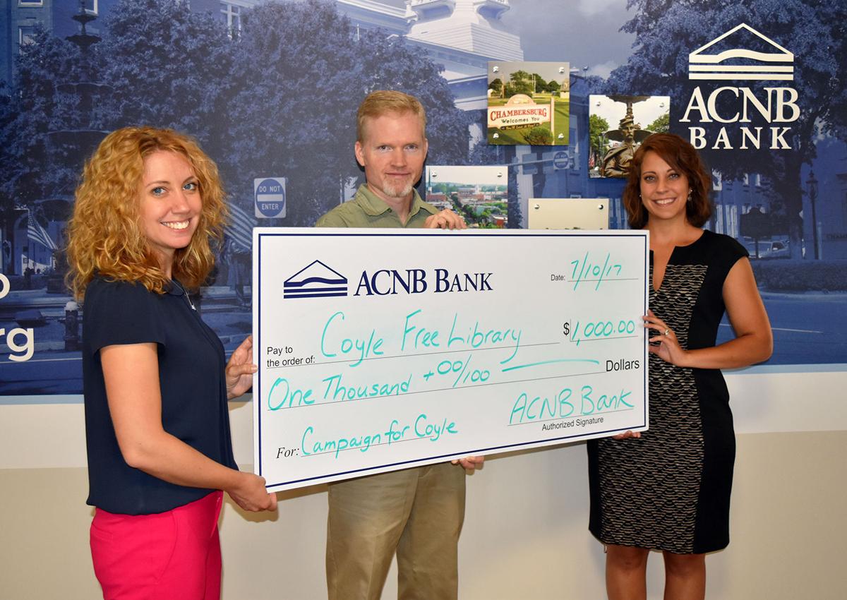 Acnb Bank Donates To Coyle Free Library Community News Shipnc Com