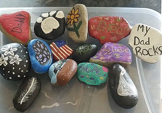 fathers day rock painting