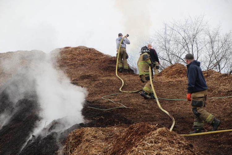 Mulch catches fire in Hamilton Township