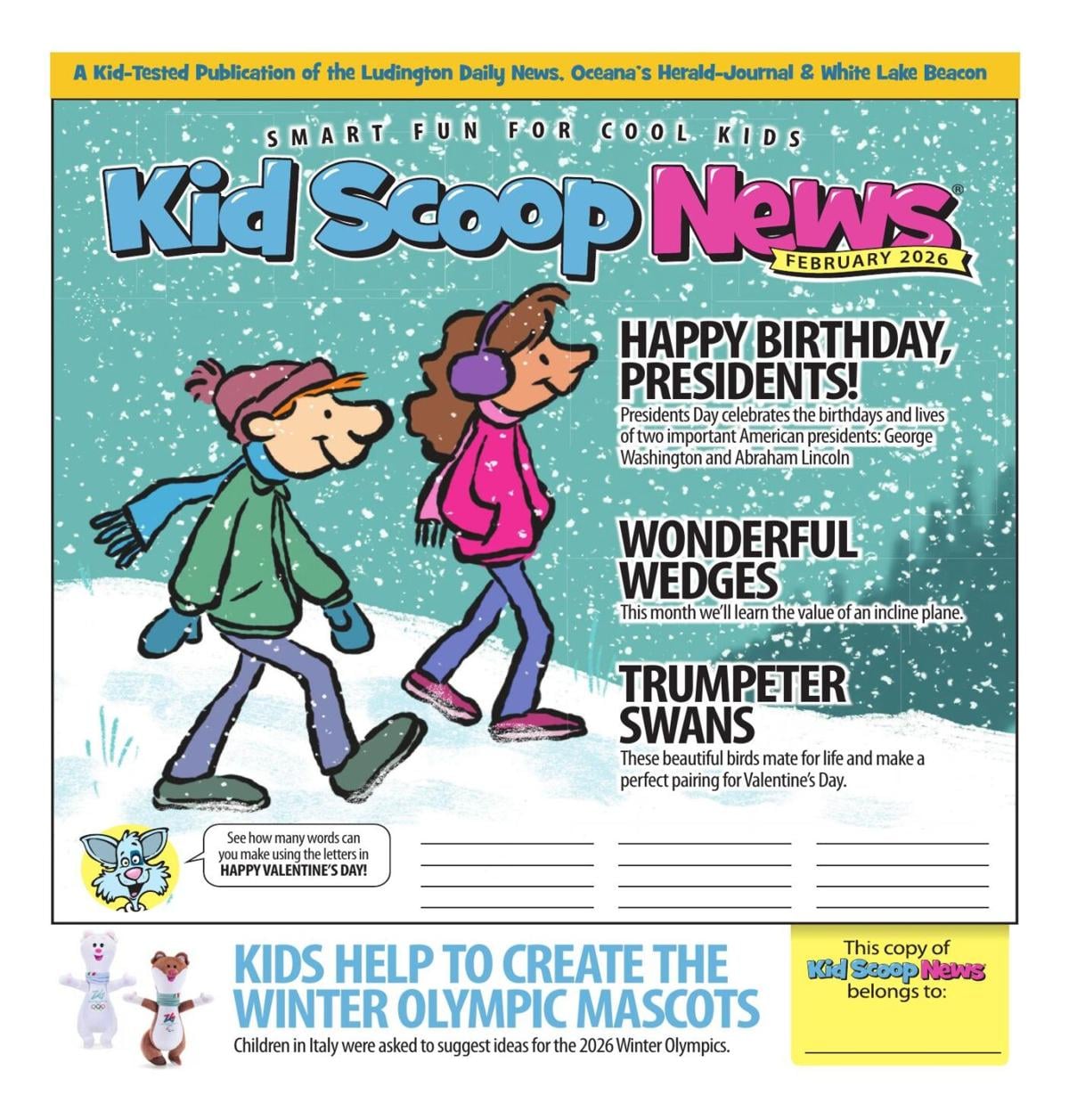Kid Scoop - February 2026 | Ludington Daily News | shorelinemedia.net