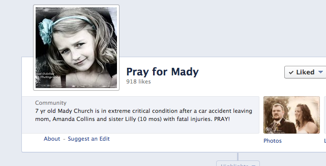 Pray for Mady page