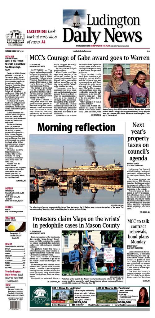 Saturday June 12 21 Ludington Daily News Shorelinemedia Net Saturday June 12 21 Ludington Daily News Shorelinemedia Net