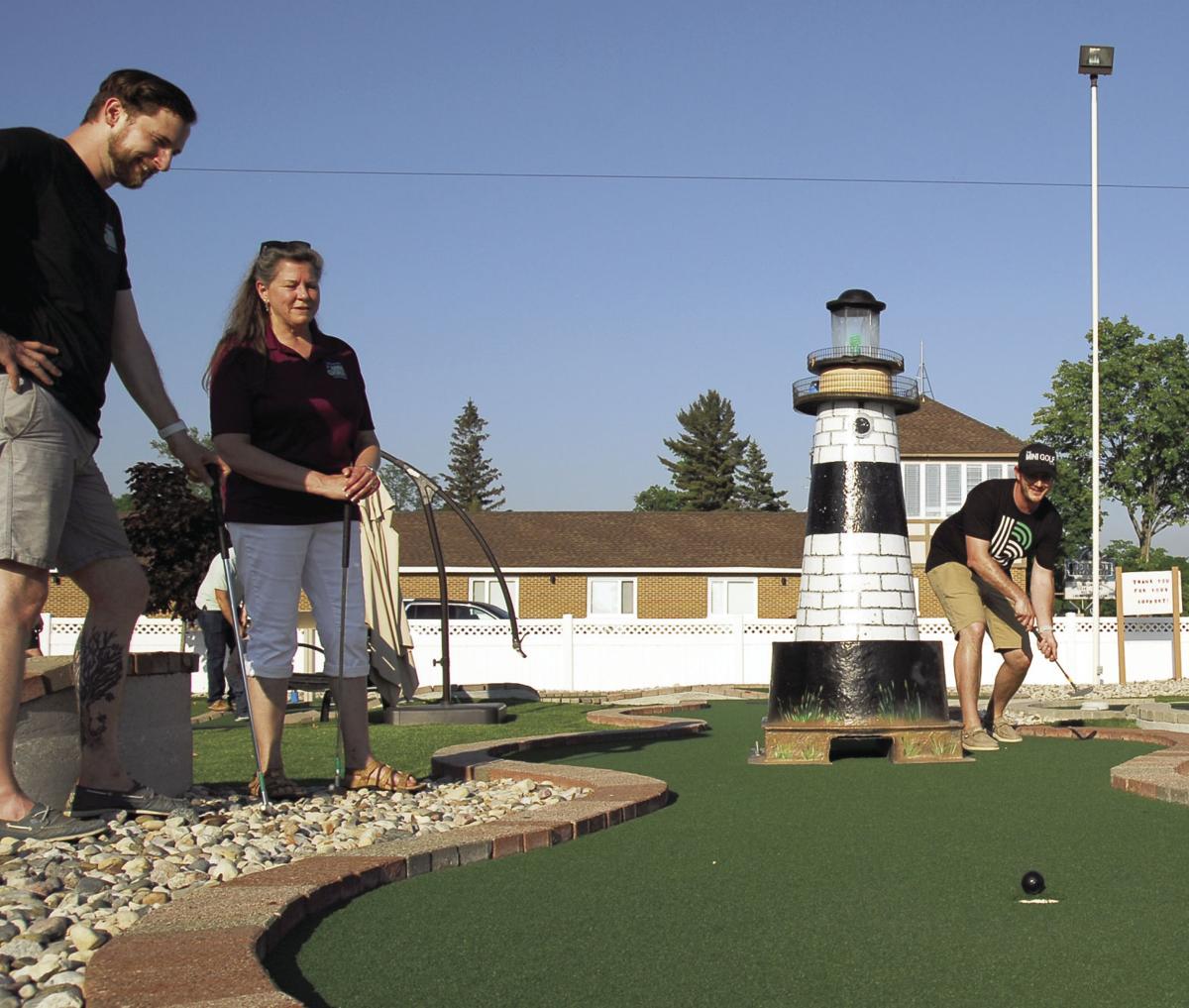 The MiniGolf Guys play the Ludington Area Jaycees’ course as part of