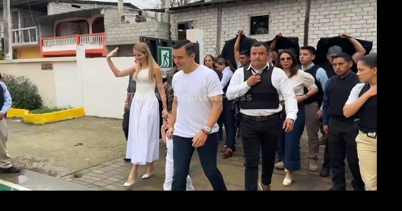 Ecuador president votes in referendum aimed at changing constitution to allow foreign military bases