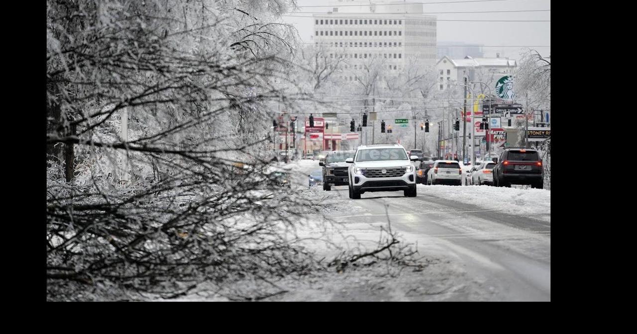 Nashville residents seek shelter after ice storm, while neighbors help a stuck police officer