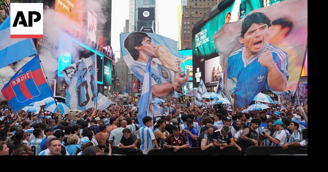 Argentina and Spain fans descend on New York for World Cup final