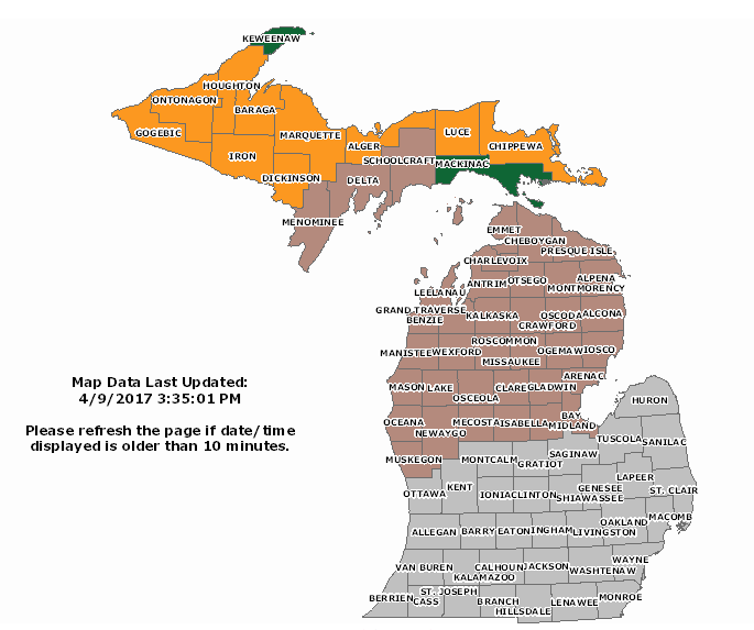 Michigan Dnr Burn Permit Map