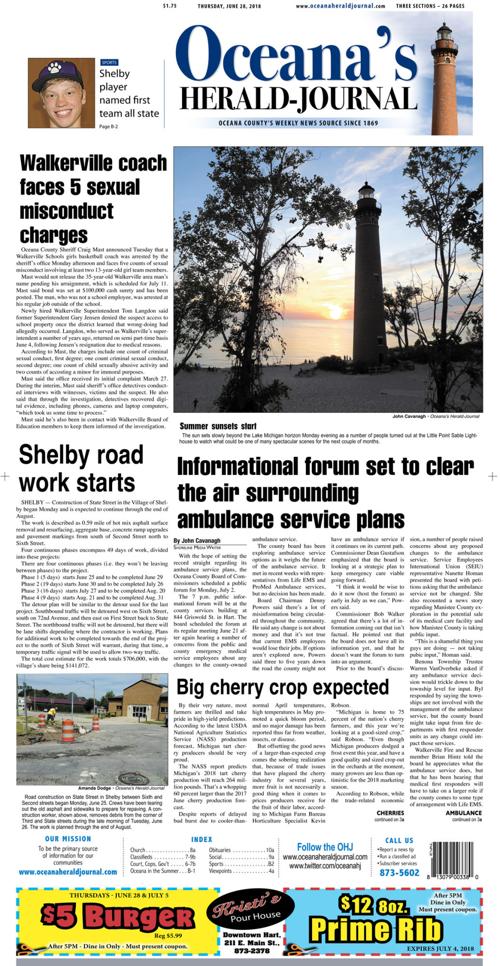 This week's front page 62817 Oceana's HeraldJournal