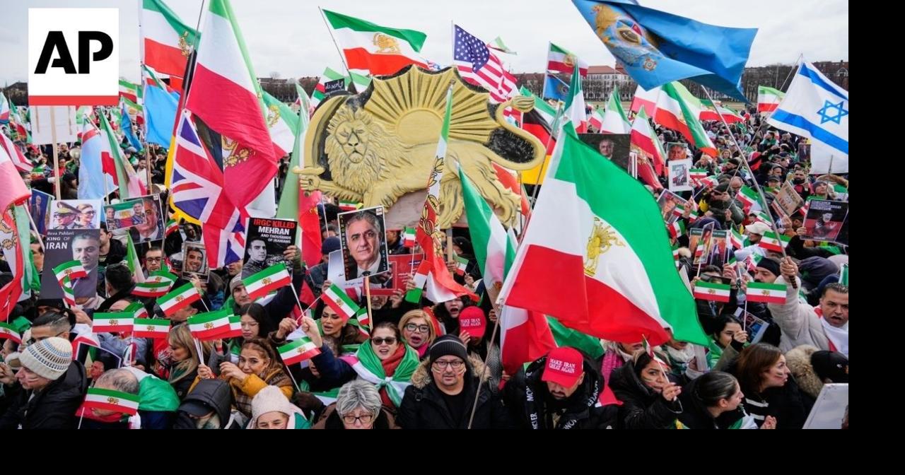 Supporters of Iran's crown prince rally in Germany against Iranian government