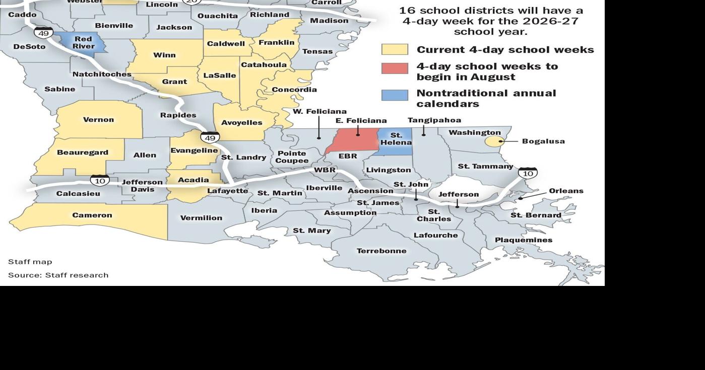 After the pandemic, four-day school weeks are gaining popularity in Louisiana