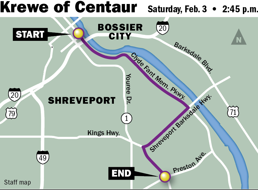 Krewe of Centaur parade map Krewe of Centaur