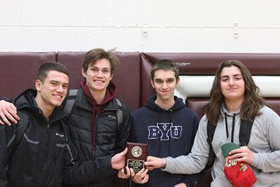 Nicole Lucina | Sidney Herald The Sidney team consisting of, from left, Wyatt Heringer, Cooper McGlothlin, Caleb Slade and Nic Trevino earned first place in the junior-senior division for the Montana Council of Teachers of Mathematics’ regional meet in Sidney on Tuesday.