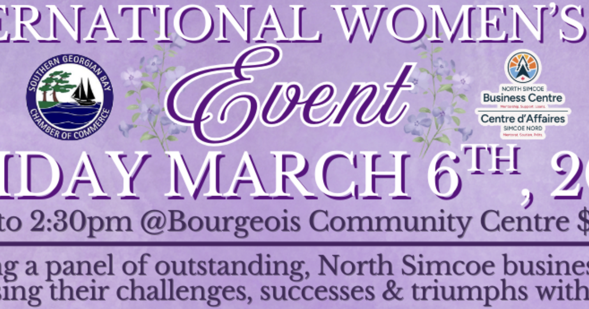 Simcoe Day Sign A guide to International Women’s Day events in Simcoe County