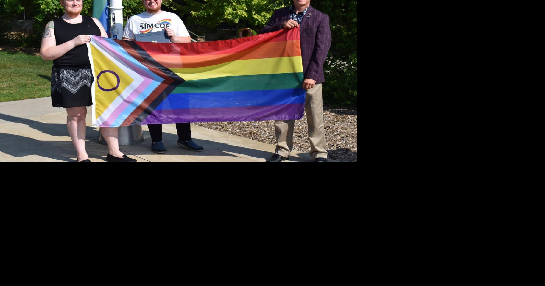 Fierté Simcoe Pride flag raising a symbol of inclusivity