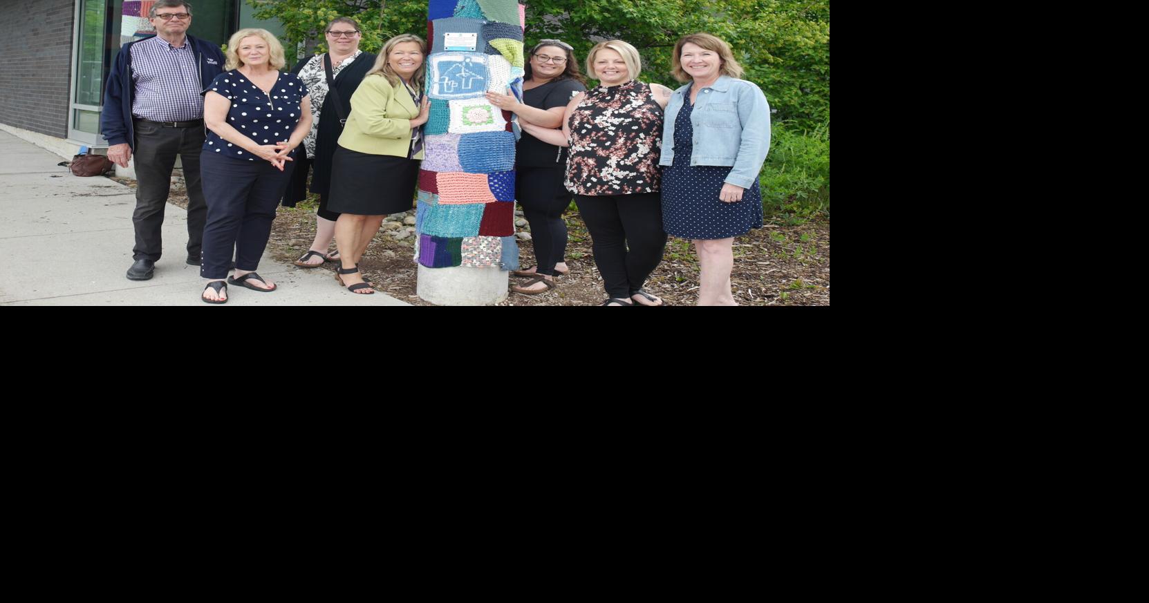 WHAT'S GOING ON HERE? Yarn bombing in Innisfil for Deafblind Awareness