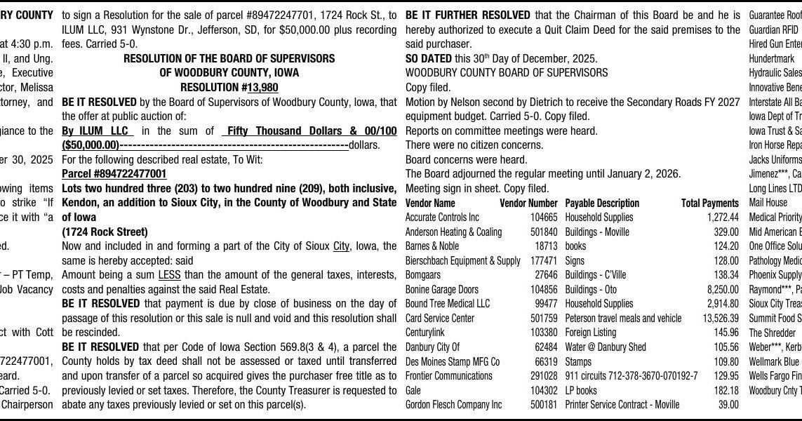 Woodbury County Board of Supervisors/legals - Ad from 2026-01-15