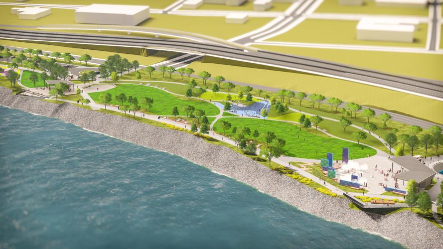 Missouri River riverfront redevelopment rendering