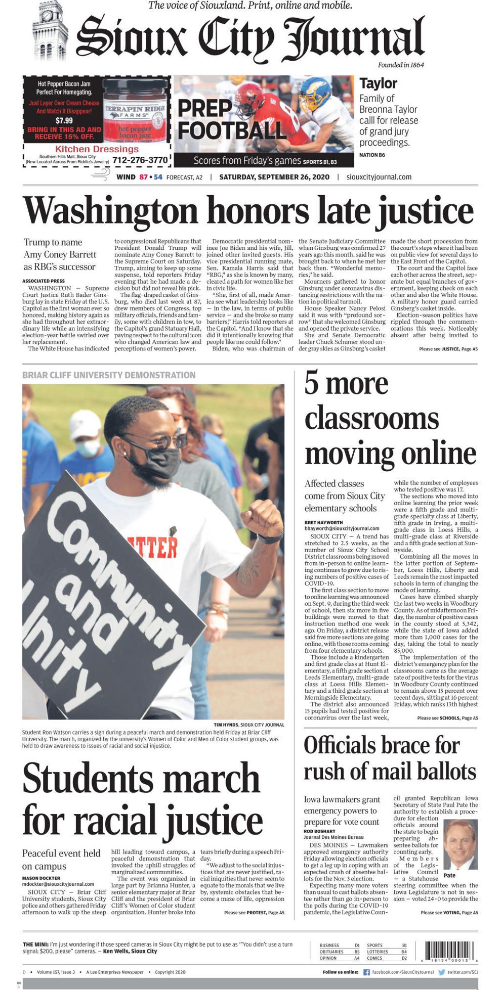 Month in review Every Sioux City Journal front page in September