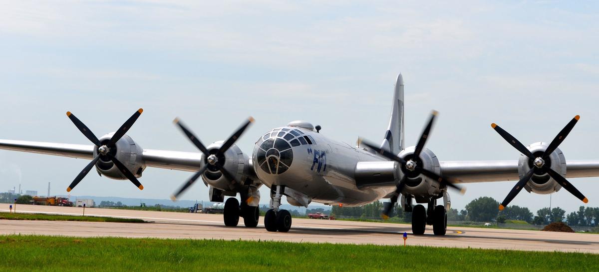 b-29 taxiing on the runway